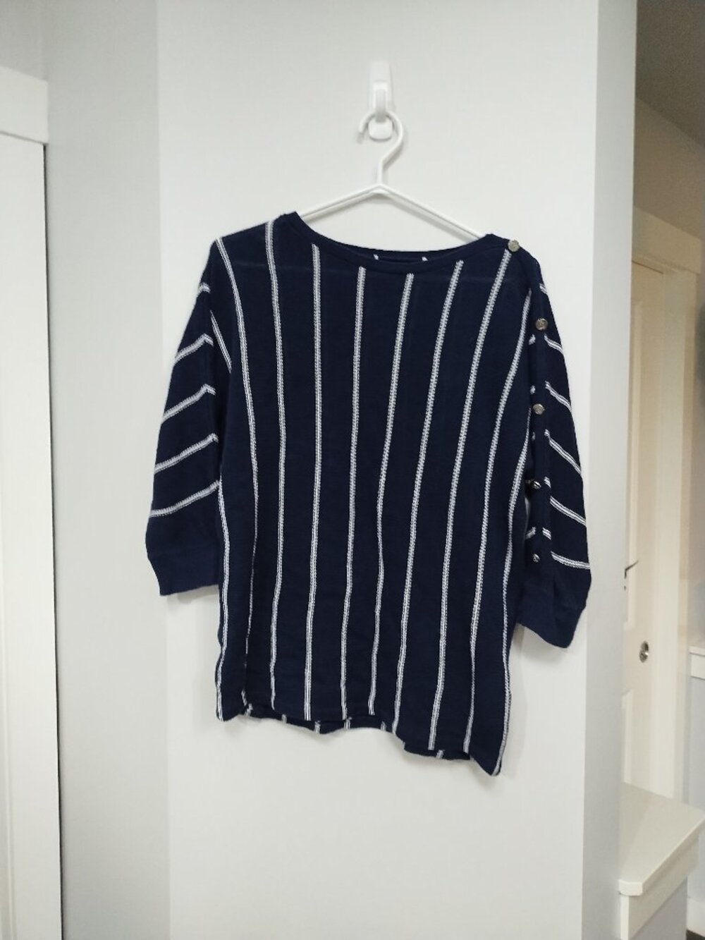 Chaps linen/cotton blend sweater with boat neck